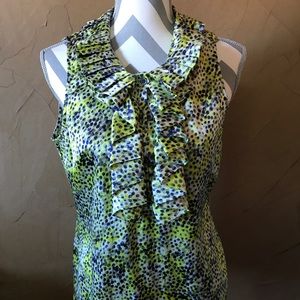 New York & Company Blouse with ruffled collar